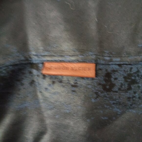 KRISTA NORRIS Black + Blue Wool Blend Infinity Scarf - Picture 2 of 3